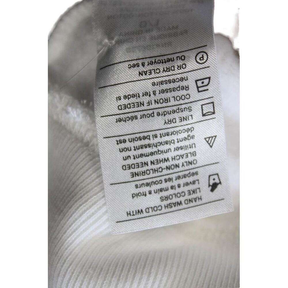 Vince Womens Pullover Sweatshirt Cotton Crew Neck Long Sleeve White Size L - Picture 6 of 6